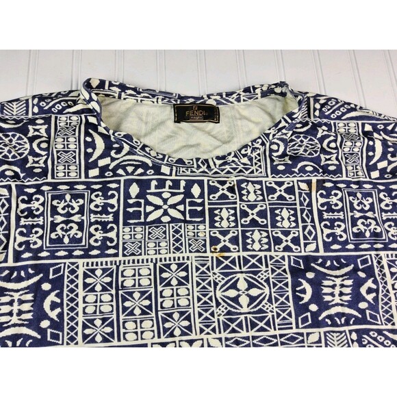 Fendi Women's Pattern Swim Cover Up T Shirt Size 40 - Picture 4 of 9